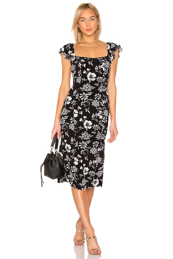 view 1 of 3 ROBE MI-LONGUE NIKKI in Black Woodland