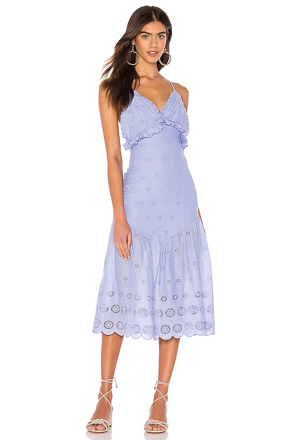 MAJORELLE Isla Midi Dress in Periwinkle Blue | REVOLVE