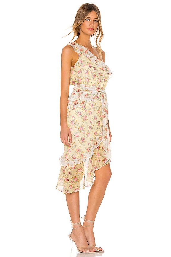 view 2 of 3 ROBE MIDI ASYMÉTRIQUE UNE ÉPAULE DÉNUDÉE ISABELLE in Prairie Multi