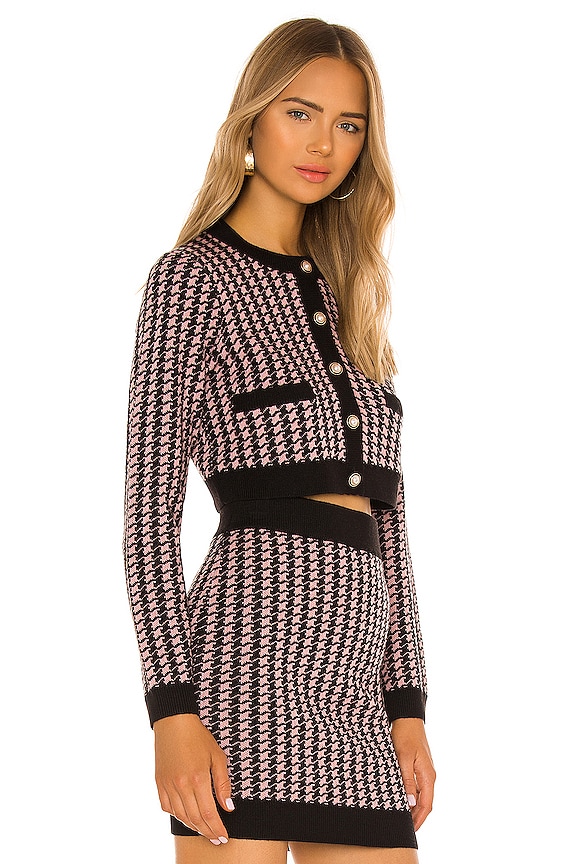 view 2 of 5 CÁRDIGAN CARRIE in Pink Houndstooth