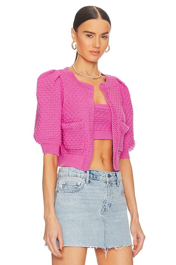 view 2 of 4 Tamal Textured Knit Cardigan in Pink