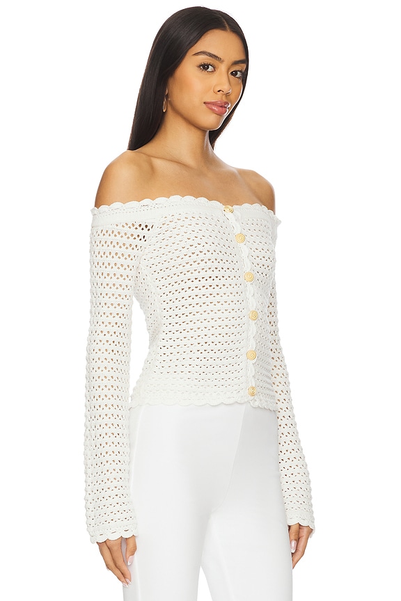 view 2 of 4 Clare Crochet Cardigan in White