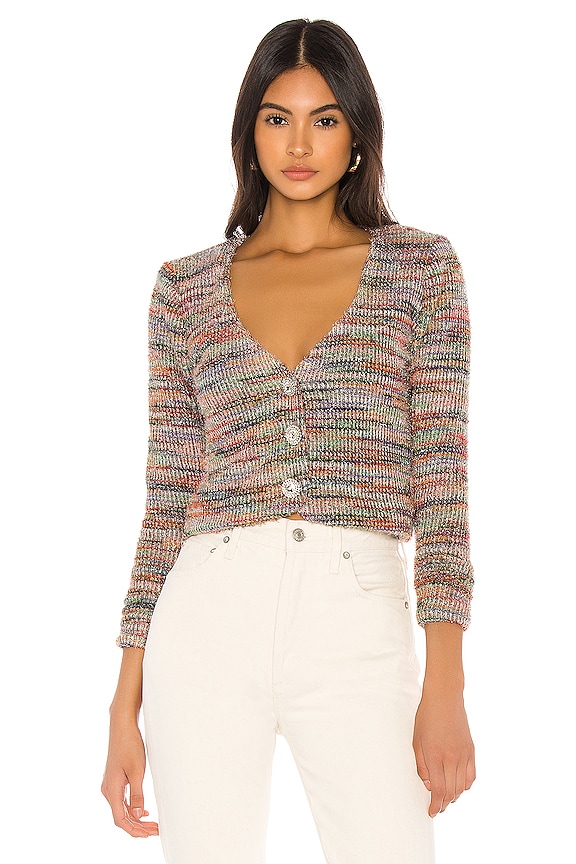 view 1 of 4 Louise Cardigan in Orange & Green