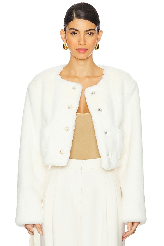 view 2 of 5 Vittoria Faux Fur Jacket in Ivory