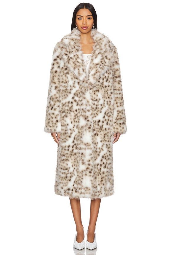 view 2 of 4 x Emma Rose Lola Faux Fur Coat in Snow Leopard