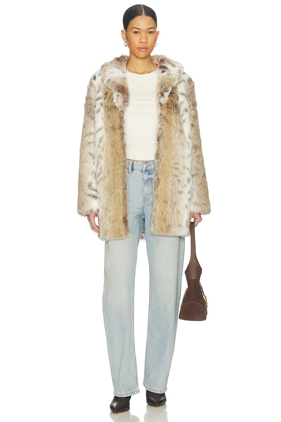 MAJORELLE Tatiana Faux Fur Coat in Arctic Fox | REVOLVE