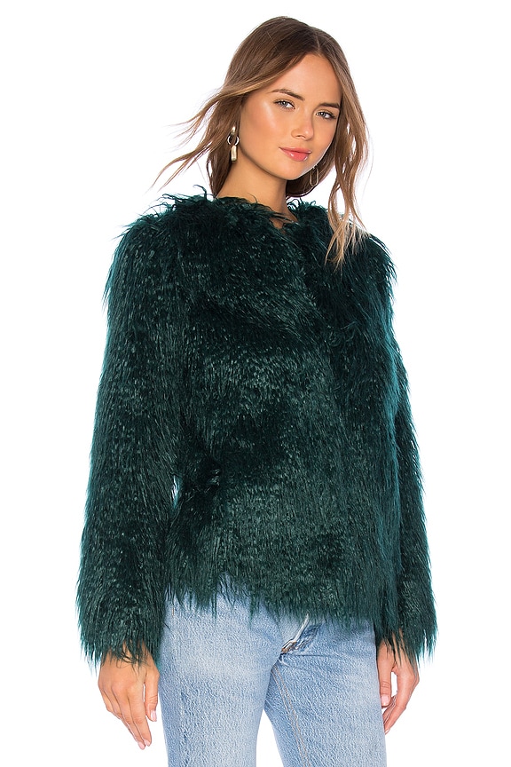 view 2 of 4 BLOUSON IMITATION FOURRURE BRIAR in Emerald Green