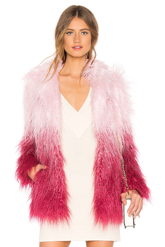 view 1 of 4 STELLA フェイクファージャケット in Pink Ombre