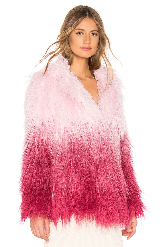 view 2 of 4 STELLA フェイクファージャケット in Pink Ombre