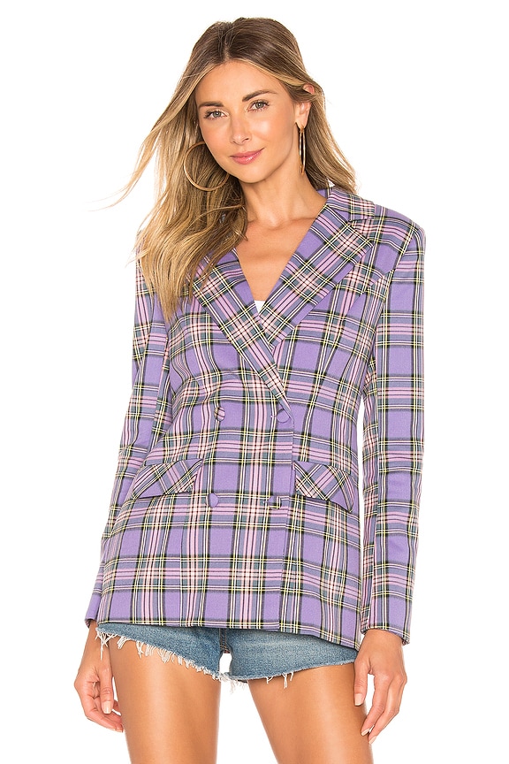 view 2 of 5 Rhea Blazer in Purple Plaid