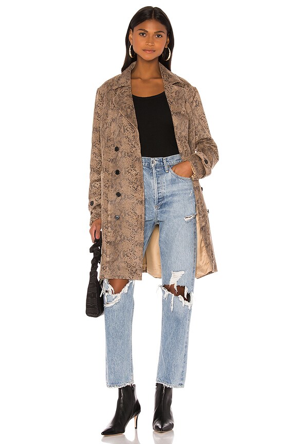 view 1 of 3 Tripp Coat in Tan Snake