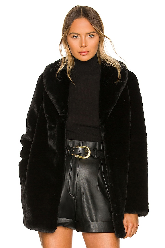 MAJORELLE Tatiana Faux Fur Coat in Black | REVOLVE