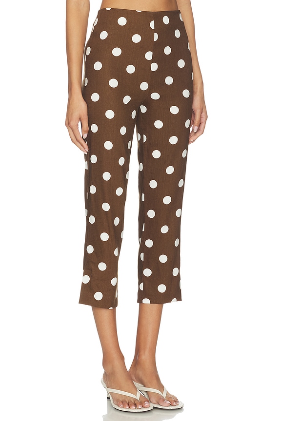 view 2 of 6 Cosette Capri in Brown & White Polka Dot