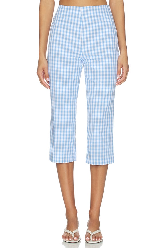 view 1 of 6 Viviana Capri in Blue & White Gingham
