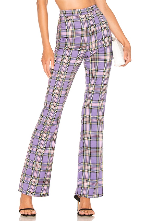 view 1 of 4 SERRANO フレアパンツ in Purple Plaid