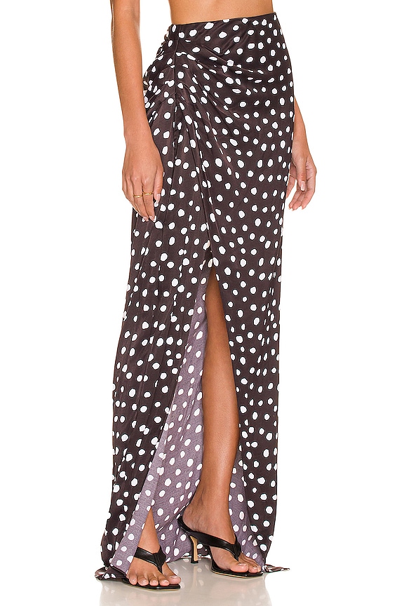 view 2 of 4 Fiammetta Maxi Skirt in Black & White Dot