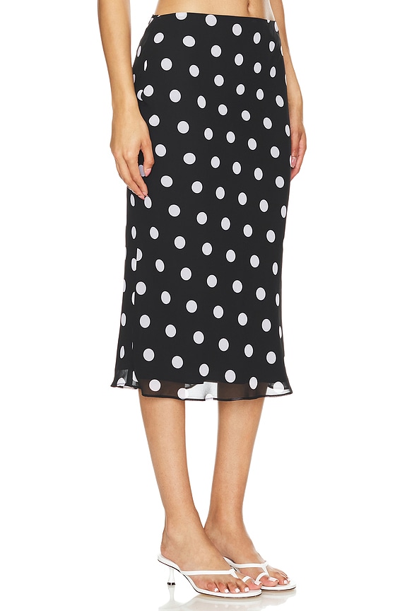 view 2 of 4 FALDA MIDI BRANDI in Black & White Dot