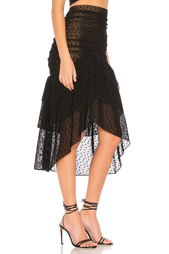 view 2 of 4 HEIDI 메쉬 미디 스커트 in Black