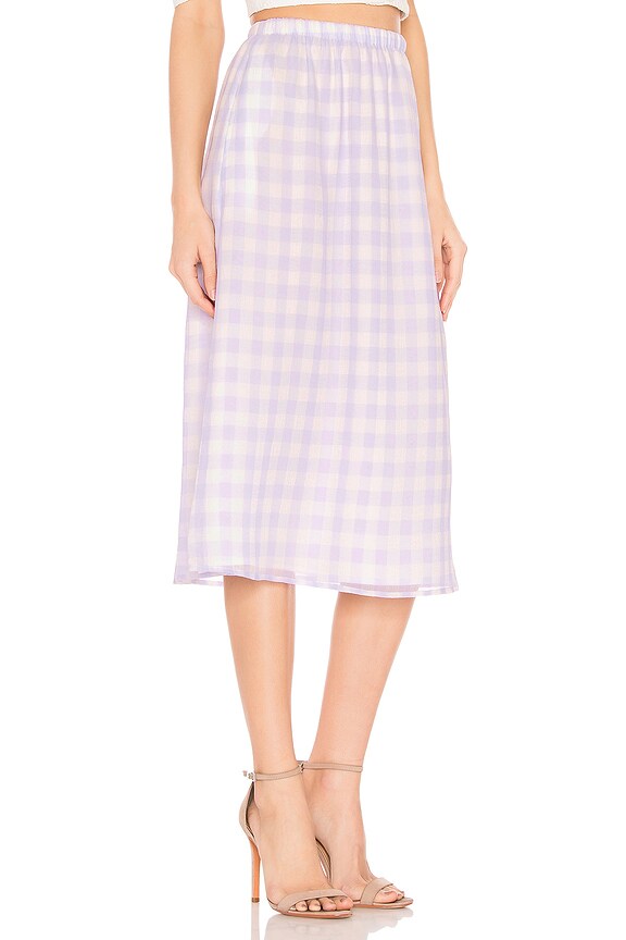 view 2 of 4 Allyson Midi Skirt in Purple Gingham