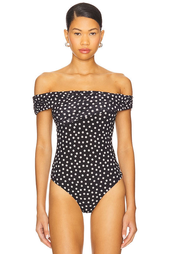 view 2 of 5 Thea Bodysuit in Black Polka Dot