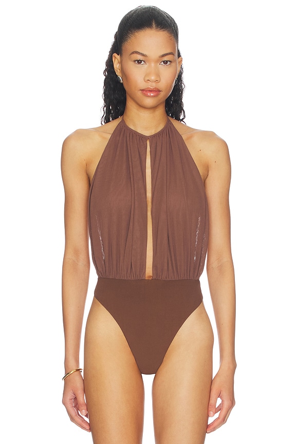 view 2 of 5 Chantal Bodysuit in Chocolate Brown