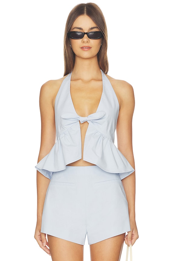 view 1 of 4 Ruby Halter Top in Light Blue