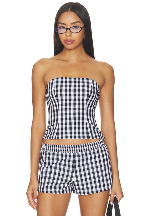 view 1 of 5 Winifred Top in Black & White Gingham