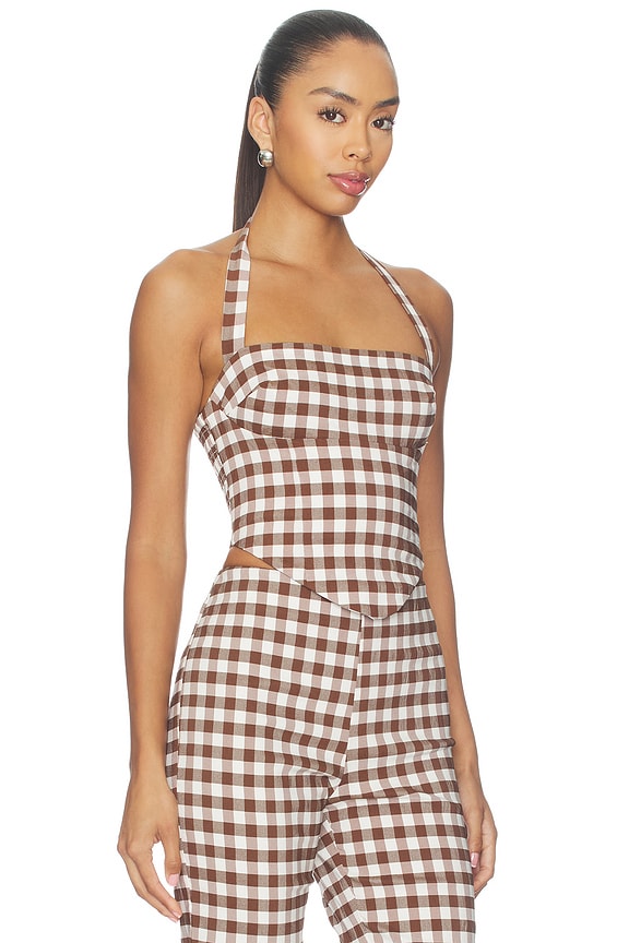 view 2 of 5 LAKE 탑 in Brown Gingham