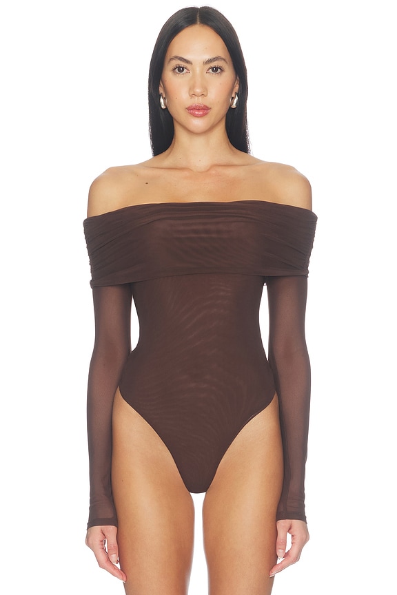 view 2 of 5 Trey Bodysuit in Chocolate Brown