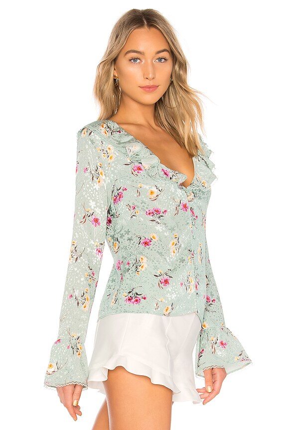 view 2 of 4 Fleur Blouse in Green Whisper
