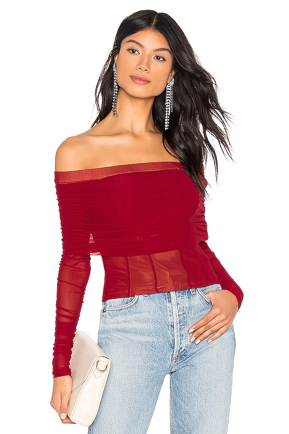 view 2 of 5 Lia Top in Cranberry Red