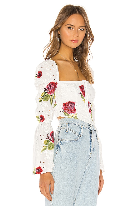 view 2 of 5 Finley Top in White & Pink