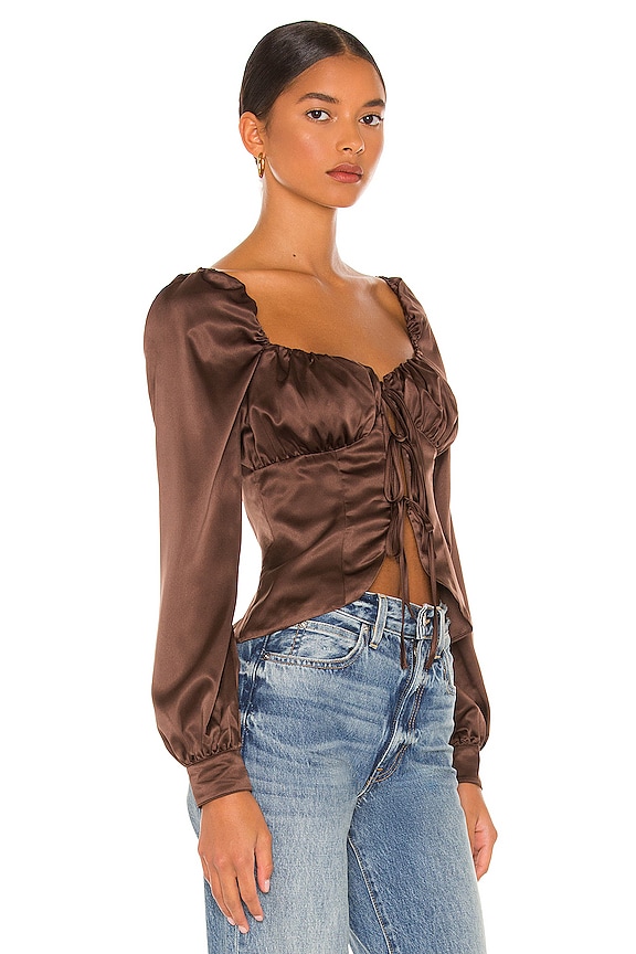 view 2 of 4 Waldorf Top in Chocolate Brown