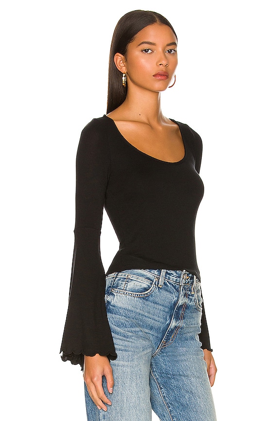 view 2 of 4 Bell Sleeve Top in Black