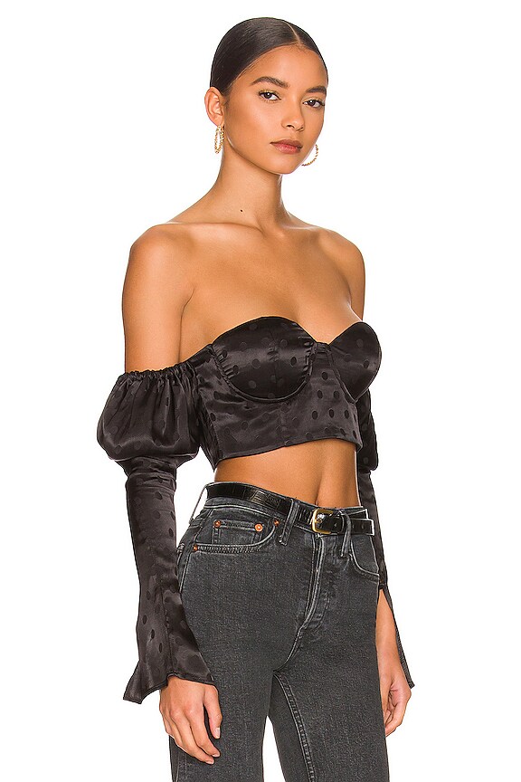 view 2 of 4 Farah Bustier Top in Black Dot