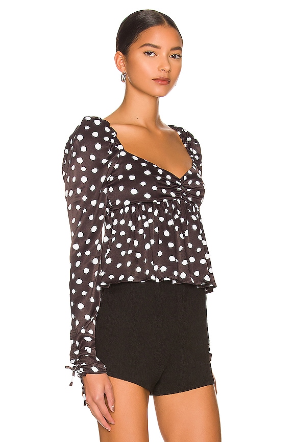 view 2 of 4 Josie Top in Black & White Dot