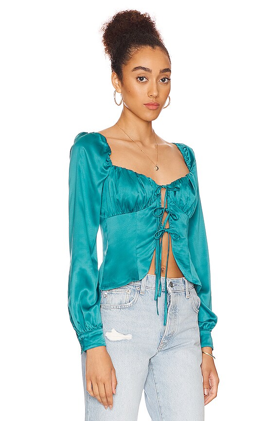 view 2 of 4 Waldorf Top in Teal