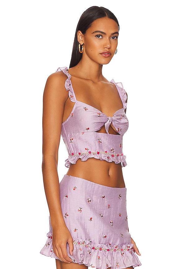 view 2 of 4 Danielle Crop Top in Powder Purple
