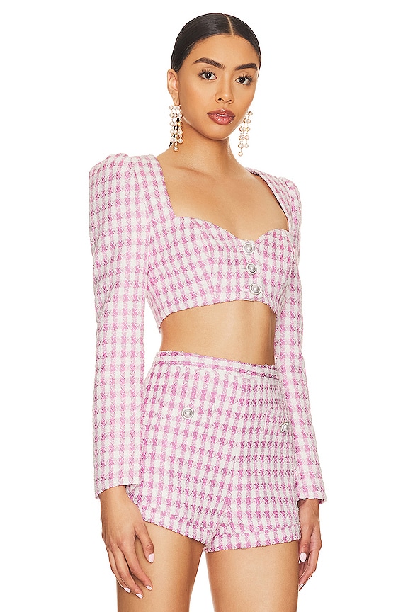 view 2 of 5 Natalie Crop Top in Pink & White