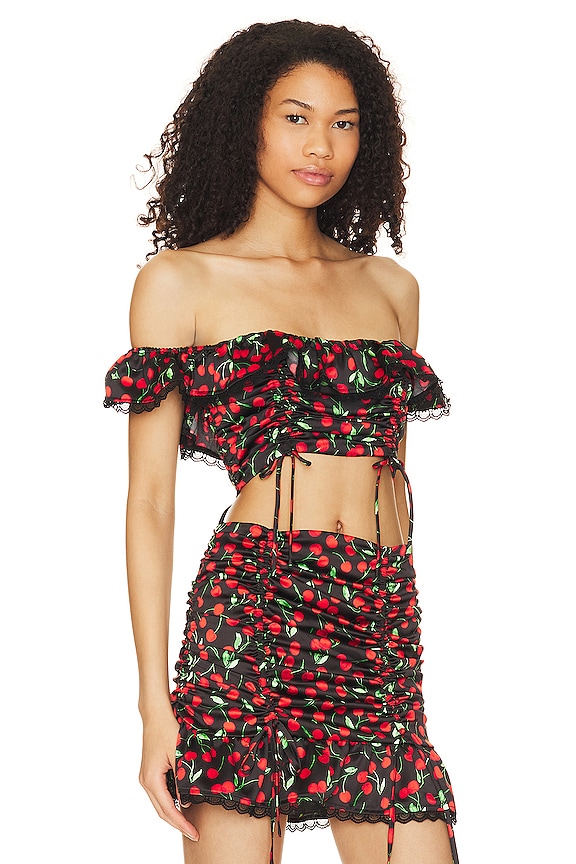 view 2 of 4 Kym Crop Top in Black Cherry