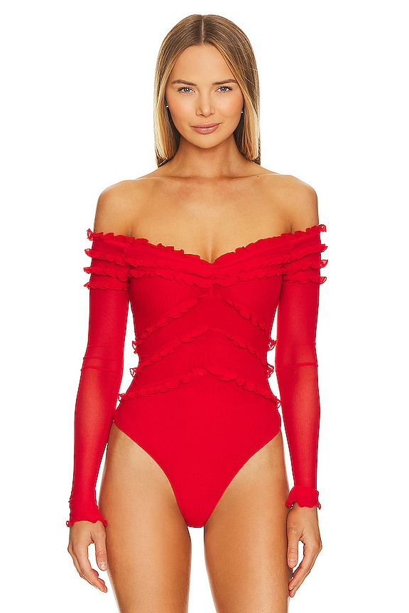 view 2 of 5 Elise Bodysuit in Cherry Red