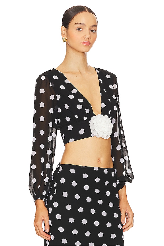 view 2 of 4 Brandin Top in Black & White Dot