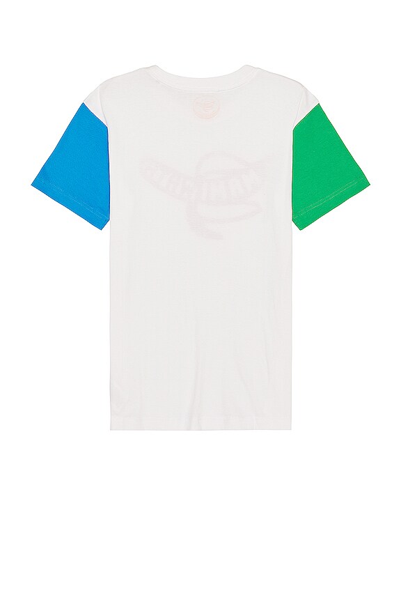 view 2 of 3 Three Tone Banana Tee in White/Green/Blue
