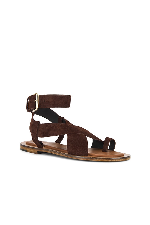 view 2 of 5 Ankle Strap Sandal in Chocolate