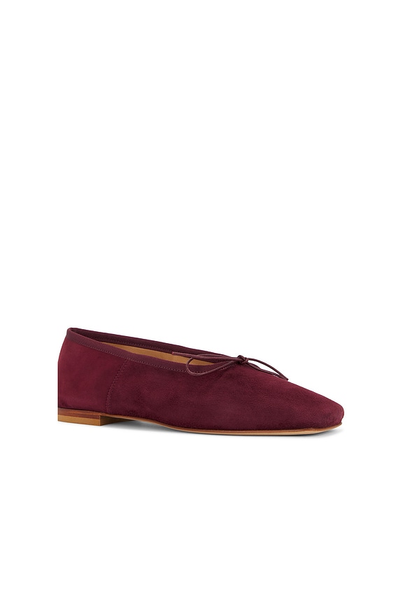 view 2 of 5 ZAPATO PLANO SQUARE TOE BALLERINA in Plum