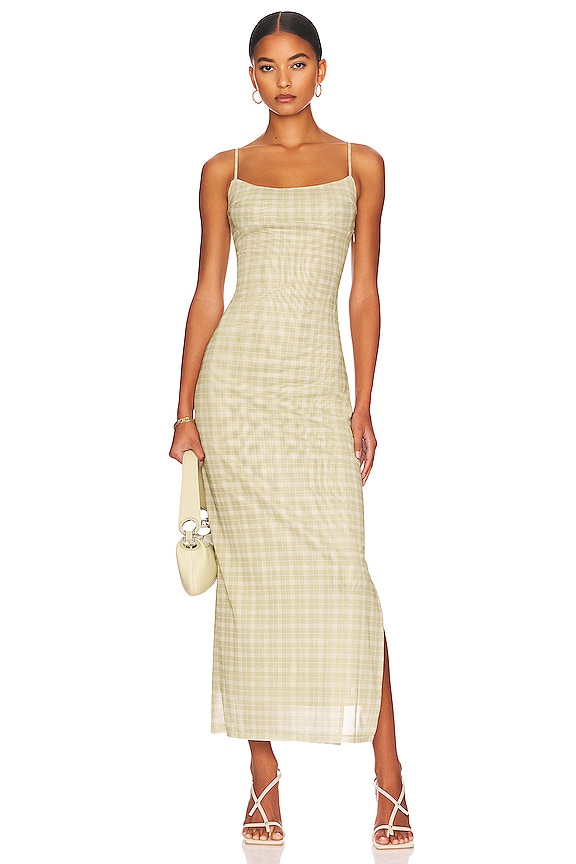 view 2 of 4 VESTIDO MIDI THAIS in Baby Plaid Limon