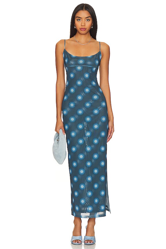 view 2 of 4 Thais Dress in Gradient Dot Blue