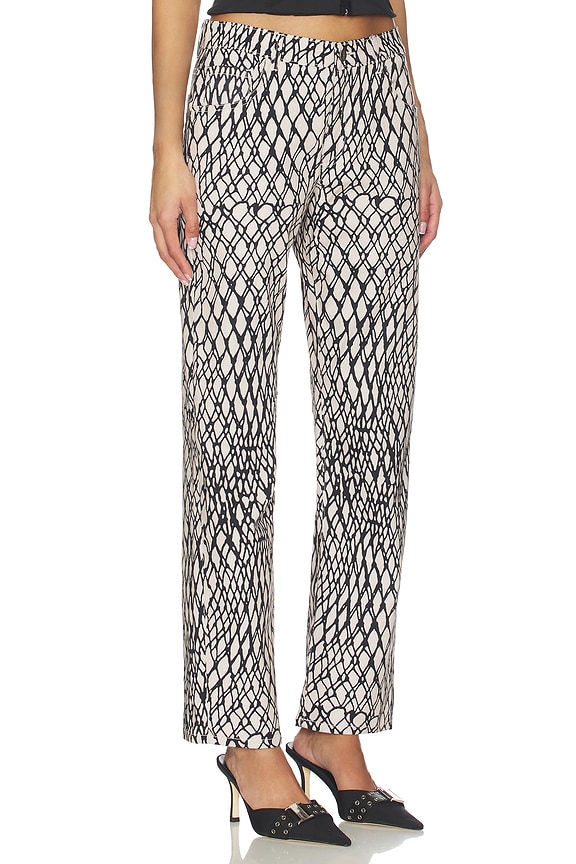 view 2 of 6 Printed Boyfriend Pant in Black Lattice