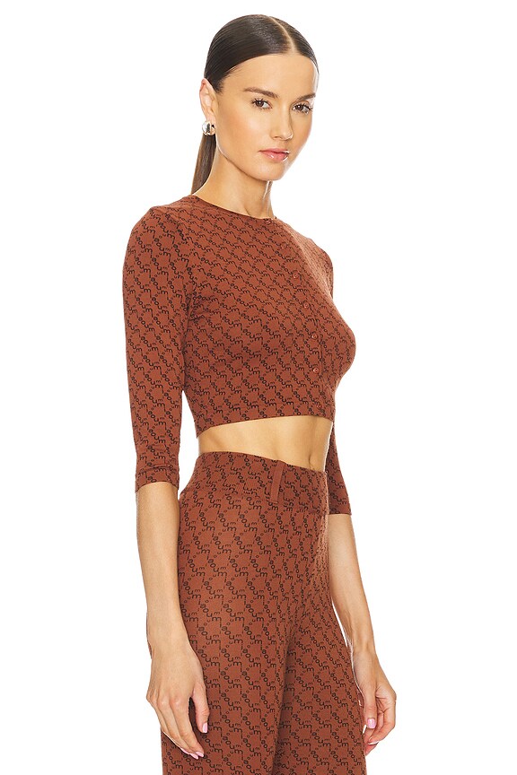 view 2 of 5 CÁRDIGAN FRIDA in Brown Monogram