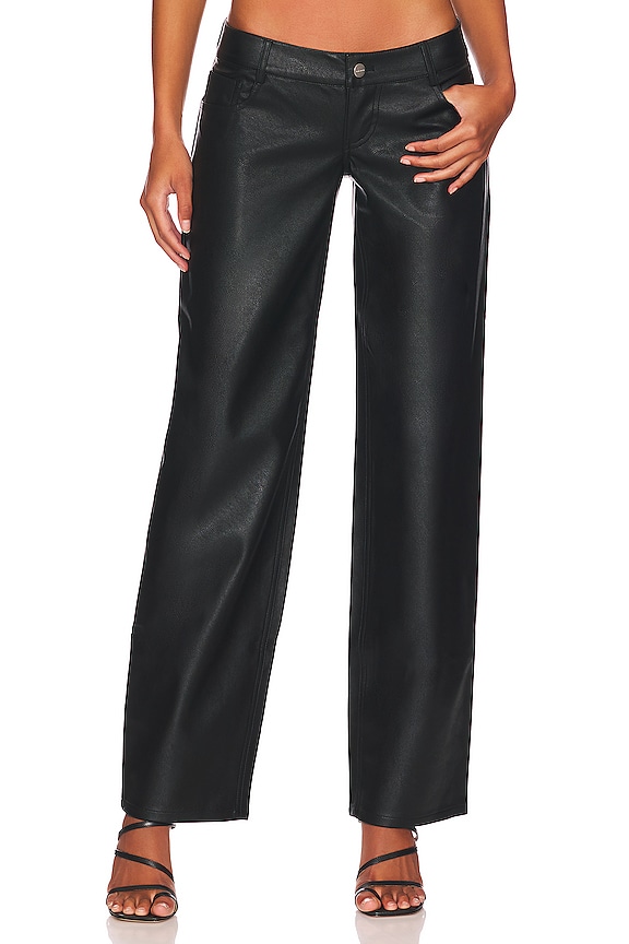 Miaou Atlas Faux Leather Pants in Black | REVOLVE
